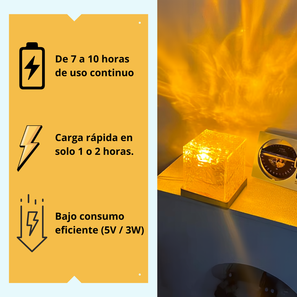 Lámpara de ondulación de agua giratoria