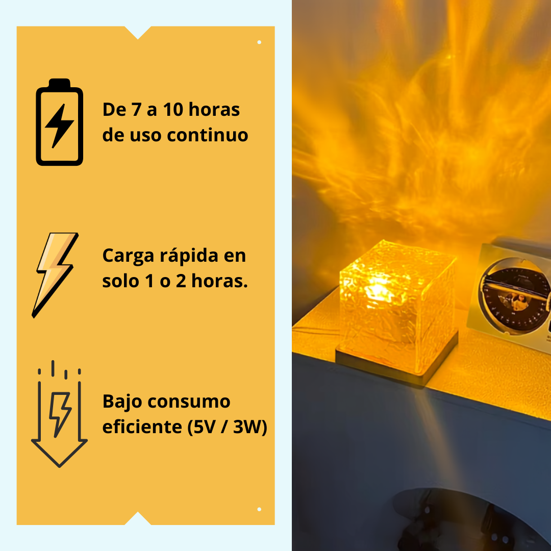 Lámpara de ondulación de agua giratoria