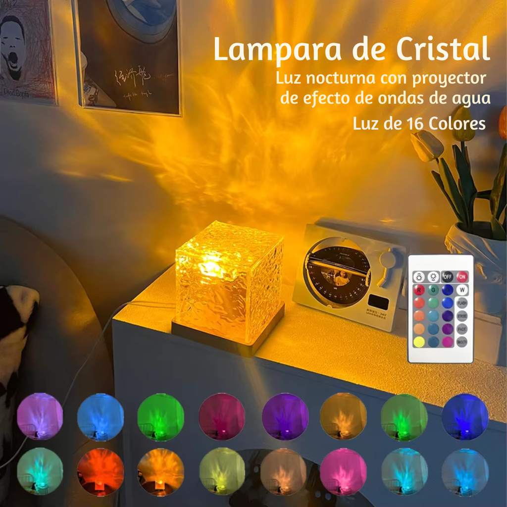 Lámpara de ondulación de agua giratoria