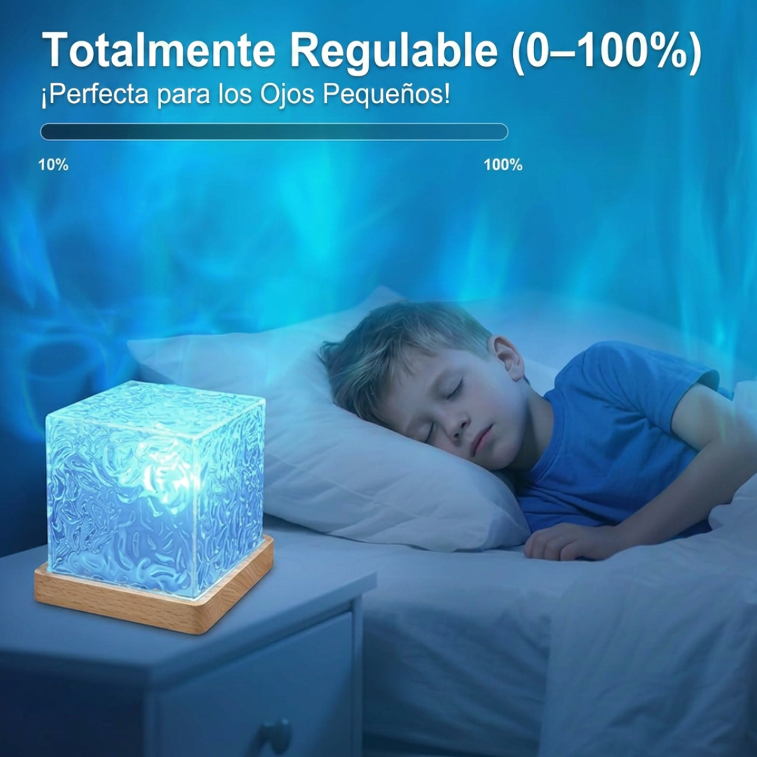 Lámpara de ondulación de agua giratoria