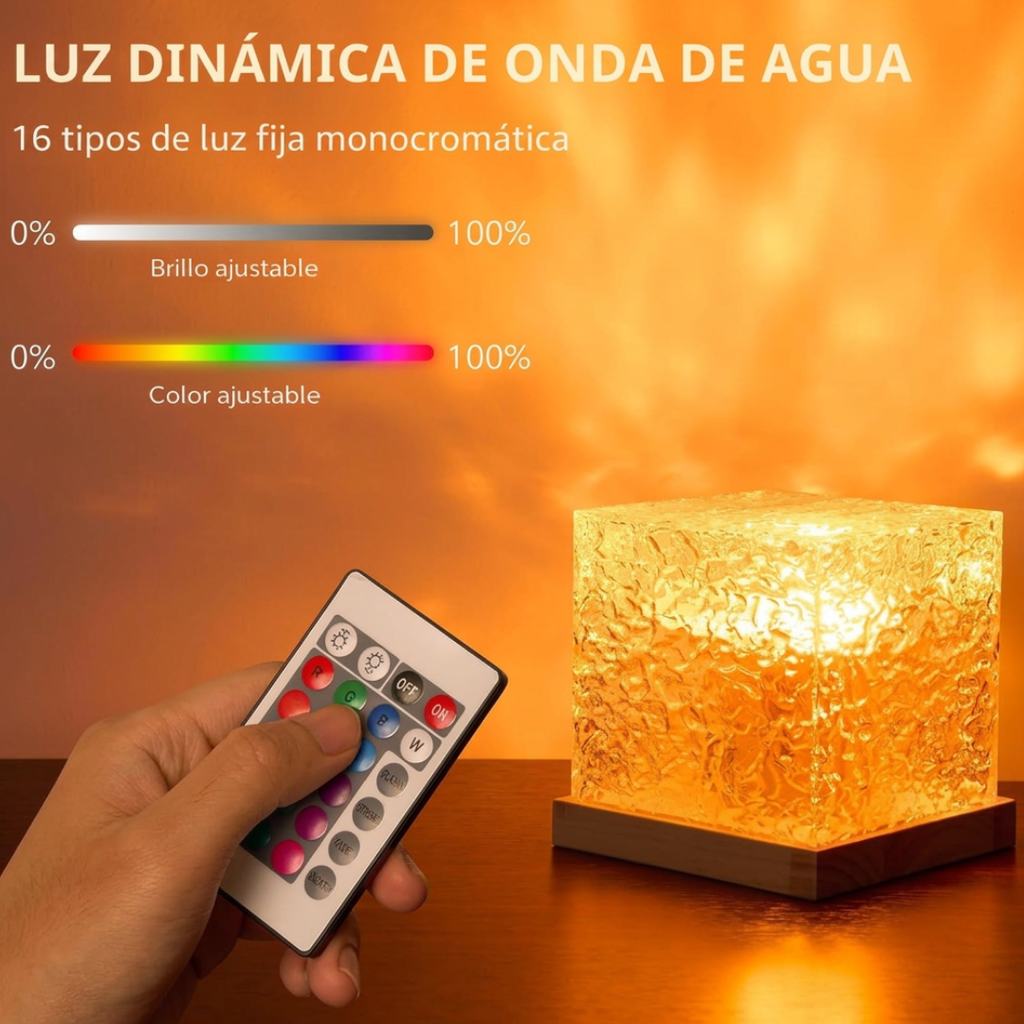 Lámpara de ondulación de agua giratoria